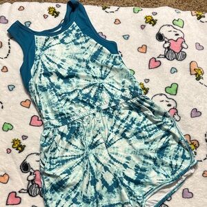 Jumping Beans Teal and White Tie-Dye Kids One Piece